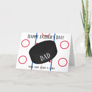 Cartão De Festividades Dia de os pais Personalizado De Hóquei No Gelo