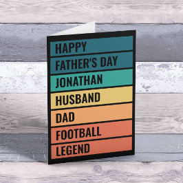 Cartão De Festividades Dia de os pais Retrospectivo De Legenda De Futebol