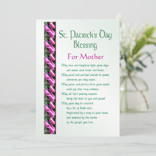 Cartão De Festividades Dia de São Patrício Bênção Irlandesa para Mãe Holi
