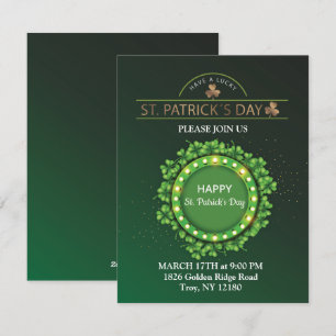 Cartão De Festividades Dia de São Patrício Chapéu de Leprechaun Shamrocks