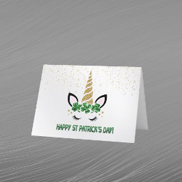 Cartão De Festividades Dia de São Patrício de Shamrock Verde Dourado do U