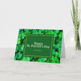 Cartão De Festividades Dia de São Patrício Feliz com Trevo em verde 