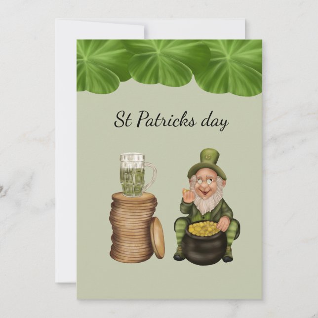 Cartão De Festividades Dia de São Patrício Leprechaun card covid 2021 (Frente)