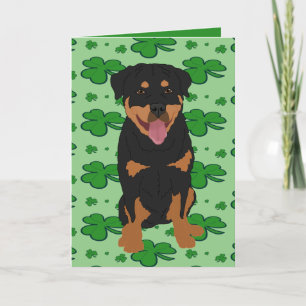 Cartão De Festividades Dia de São Patrício Rottweiler