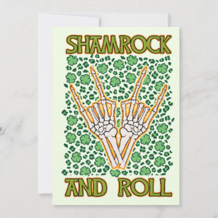 Cartão De Festividades Dia de São Patrício Shamrock And Roll