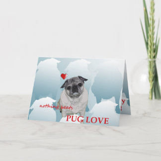 Cartão De Festividades Dia de são valentim feliz do Pug e do mim xo