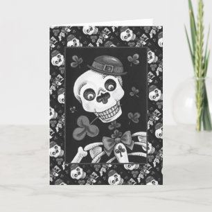 CARTÃO DE FESTIVIDADES DIA DO LEPRECHAUN MORTO, RUA. PADDY'S DAY SKULL