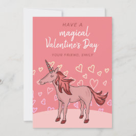Cartão De Festividades Dia do Namorados do Unicorn Heart Kids Classroom