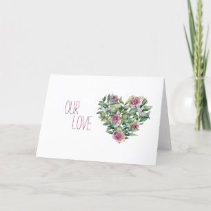 Cartão De Festividades Dia do Nosso Namorados Floral de Amor