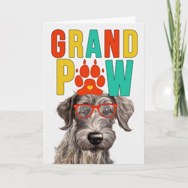 Cartão De Festividades Dia dos Avós de GranPAW Scottish Deerhound DOG (Frente)