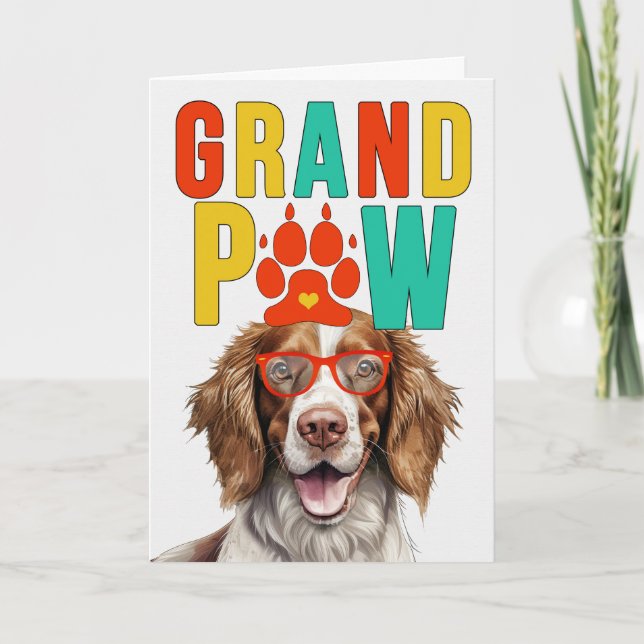 Cartão De Festividades Dia dos Avós Engraçados GranPAW Springer Spaniel (Frente)