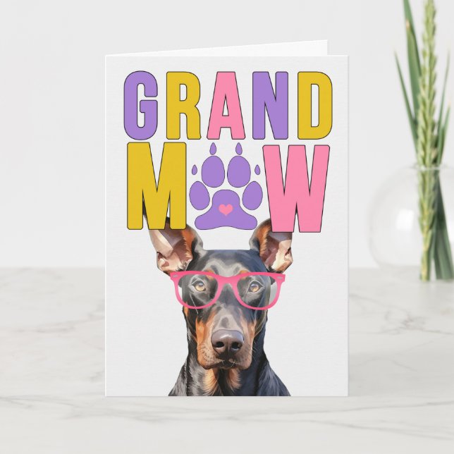 Cartão De Festividades Dia dos Avós GrandMAW Doberman GrandDOG (Frente)