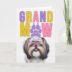 Cartão De Festividades Dia dos Avós GrandMAW Shih Tzu GrandCachorro