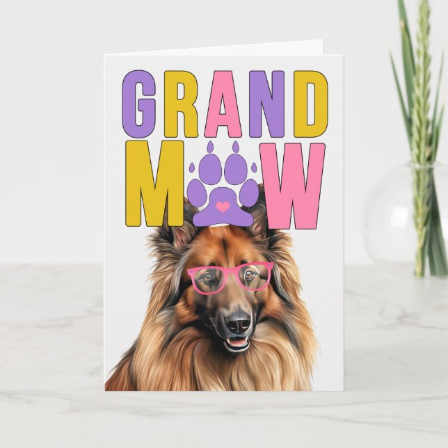 Cartão De Festividades Dia dos Avós GrandMAW Tervuren GrandDOG (Frente)