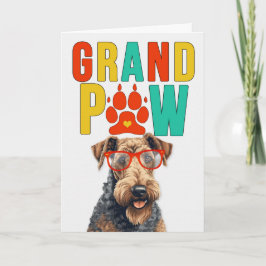 Cartão De Festividades Dia dos Avós GrandPAW Airedale GrandDOG