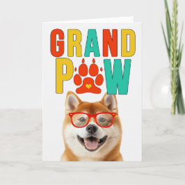 Cartão De Festividades Dia dos Avós GrandPAW Akita GrandDOG