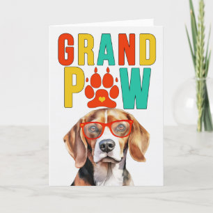Cartão De Festividades Dia dos Avós GrandPAW Beagle GrandDOG