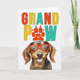 Cartão De Festividades Dia dos Avós GrandPAW Dachshund GrandDOG