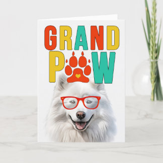 Cartão De Festividades Dia dos Avós GrandPAW Samoyed GrandDOG
