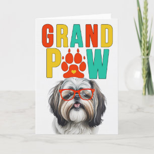 Cartão De Festividades Dia dos Avós GrandPAW Shih Tzu GrandCachorro