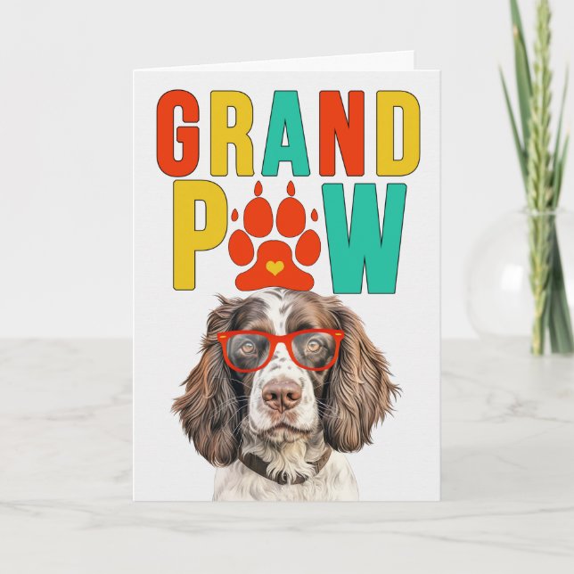 Cartão De Festividades Dia dos Avós GrandPAW Springer GrandDOG (Frente)