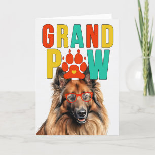 Cartão De Festividades Dia dos Avós GrandPAW Tervuren GrandDOG