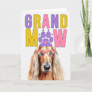 Cartão De Festividades Dia dos Avós GranMAW Afghan Hound Grand DOG