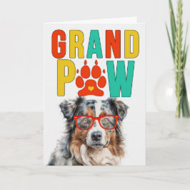 Cartão De Festividades Dia dos Avós Shepherd Australianos GrandPAW