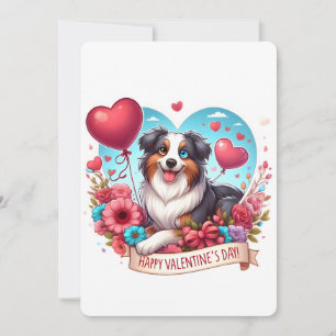 Cartão De Festividades Dia dos Namorados - Australian Shepherd 3 - 