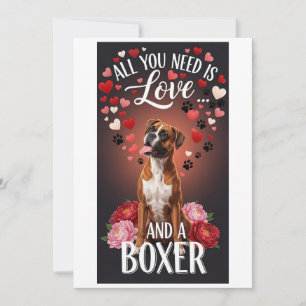 Cartão De Festividades Dia dos Namorados Boxer Fofo Foto carinho