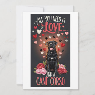 Cartão De Festividades Dia dos Namorados cachorro cane corso Foto fofo