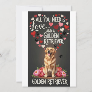 Cartão De Festividades Dia dos Namorados Cachorro golden retriever Foto F