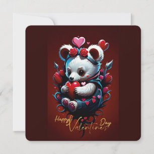 Cartão De Festividades Dia dos Namorados com Urso Teddy Rico
