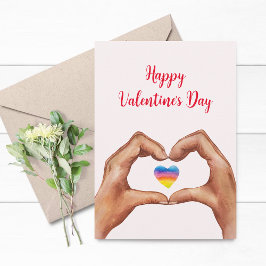 Cartão De Festividades Dia dos Namorados Coração das Mãos