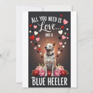 Cartão De Festividades Dia dos Namorados Cute blue heeler  Foto carinho