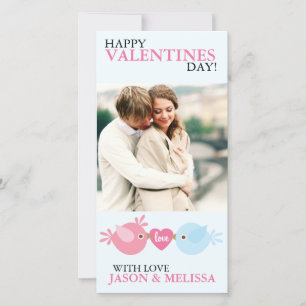 Cartão De Festividades Dia dos namorados da foto dos pássaros do amor