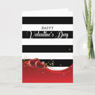Cartão De Festividades Dia dos Namorados design elegante listrado