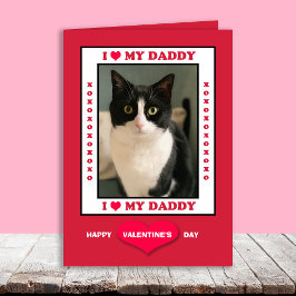 Cartão De Festividades Dia dos Namorados do Gato para o Papai Sua Foto