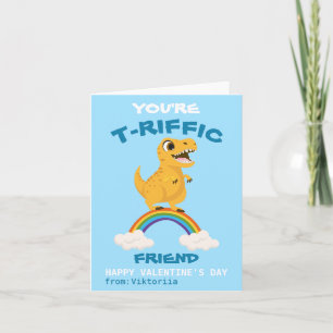Cartão De Festividades Dia dos Namorados dos meninos dinossauro azul t-re