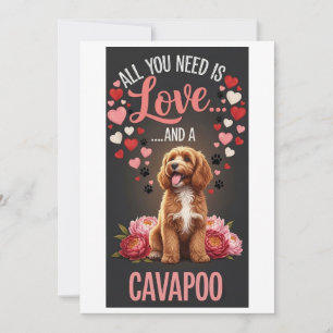 Cartão De Festividades Dia dos Namorados Foto de abraço de cavapoo fofa