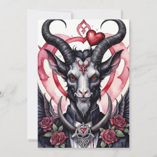 Cartão De Festividades Dia dos Namorados Gótico Baphomet Amor