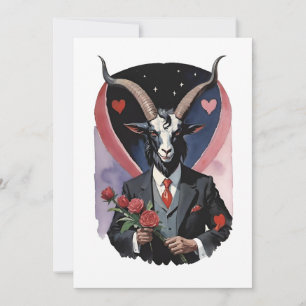 Cartão De Festividades Dia dos Namorados Gótico Baphomet Amor