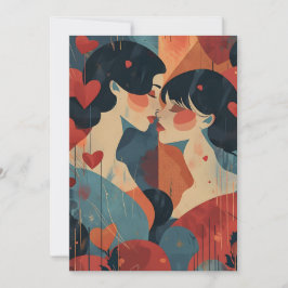 Cartão De Festividades Dia dos Namorados LGBTQ mulheres