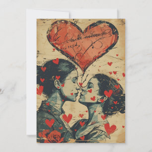 Cartão De Festividades Dia dos Namorados LGBTQ Vintage