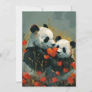 Cartão De Festividades Dia dos Namorados Panda 