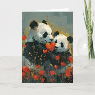 Cartão De Festividades Dia dos Namorados Panda 