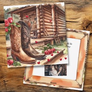 Cartão De Festividades Dia dos Namorados Personalizado Foto Rústico