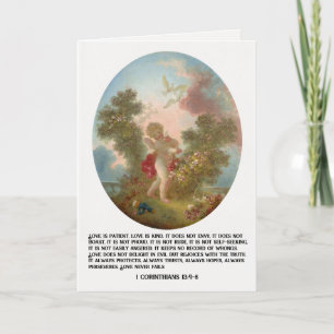 Cartão De Festividades Dia dos Namorados Religioso Cristão Anjo Vintage