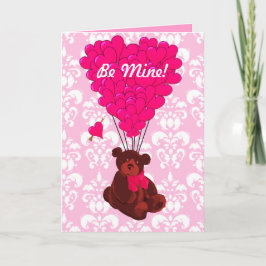 Cartão De Festividades Dia dos namorados romântico bonito do urso de