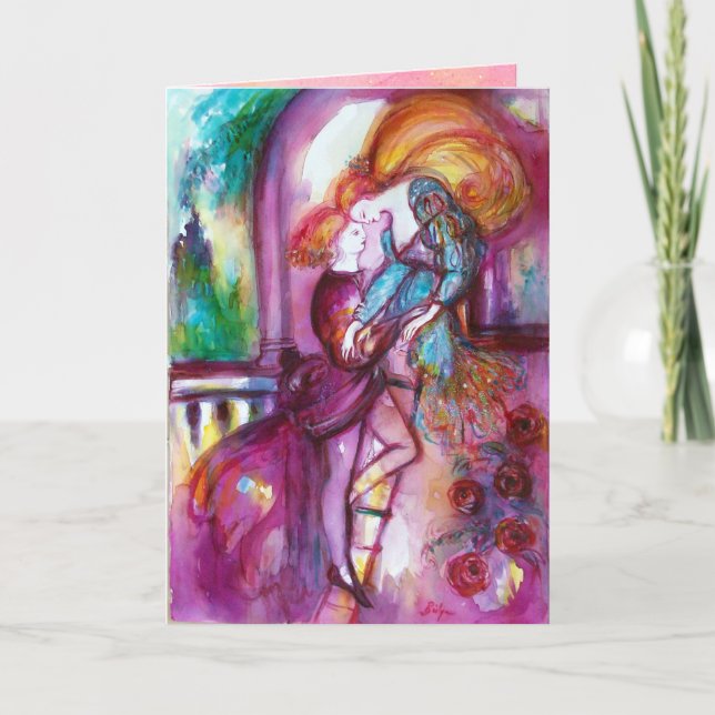 Cartão De Festividades Dia dos Namorados Românticos de ROMEO E JULIETA (Frente)